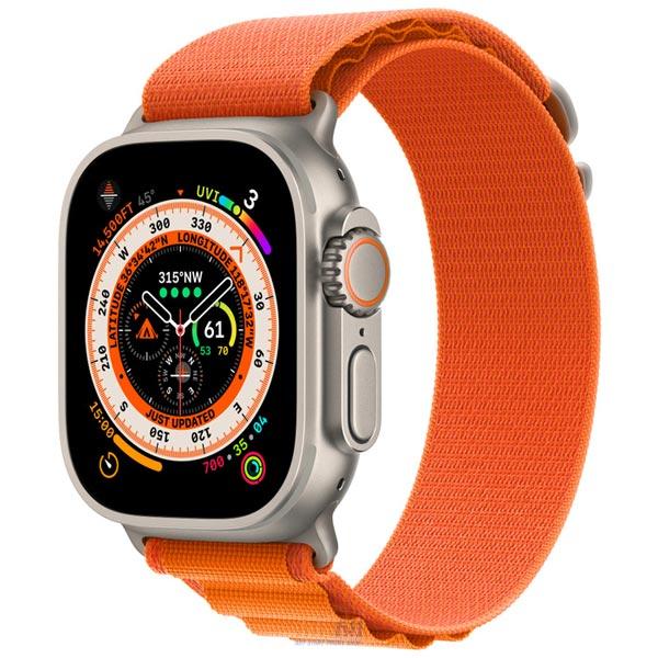 Apple watch ultts Titanium Case with Orange Alpine Loop