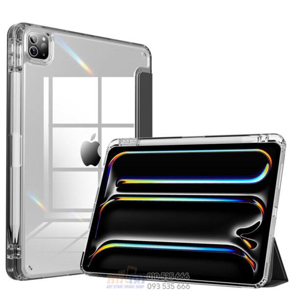 iPad Transparent Acrylic Hard PC Back Cover with Pencil Holder - Image 3