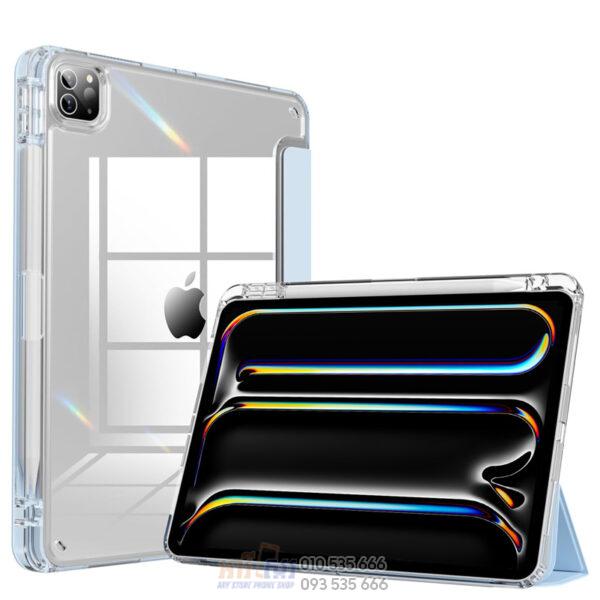 iPad Transparent Acrylic Hard PC Back Cover with Pencil Holder - Image 4