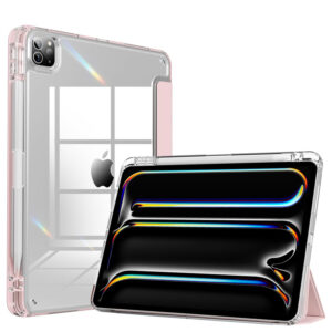 iPad Transparent Acrylic Hard PC Back Cover with Pencil Holder