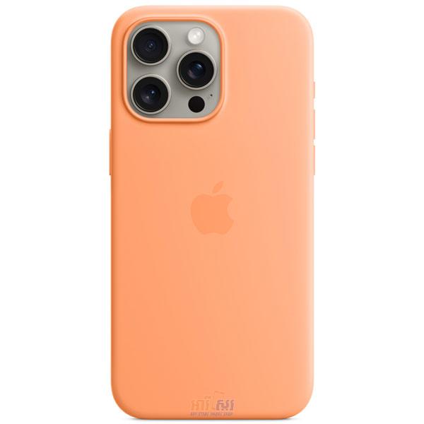 iPhone 15 Pro Max Silicone Case with MagSafe Orange Sorbet