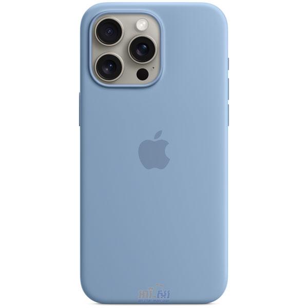 iPhone 15 Pro Max Silicone Case with MagSafe Winter Blue