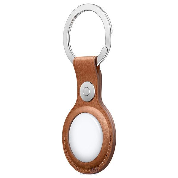 Apple AirTag Leather Key Ring Saddle Brown 2