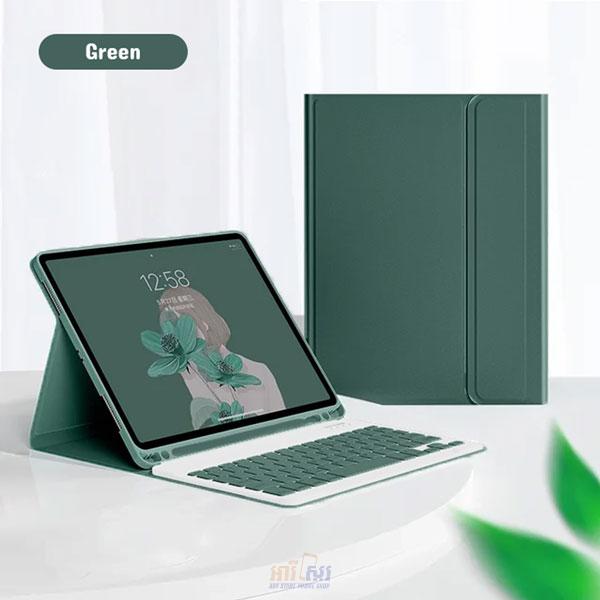 Smart Cover With Pen Slot Magnet Wireless Keyboard Green