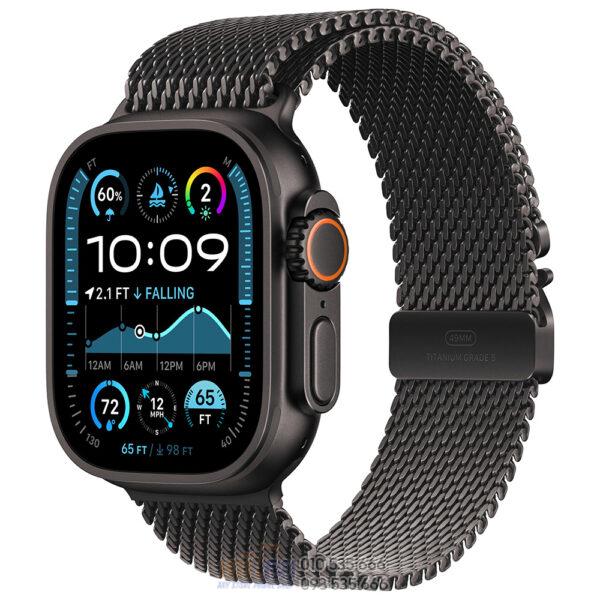 Apple Watch Ultra 2 Black Titanium Milanese Loop Black