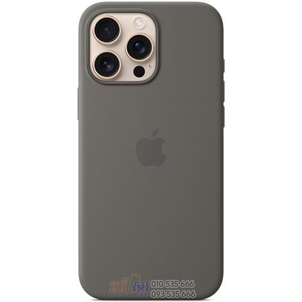 iPhone 16 Pro Max Silicone Case with MagSafe Stone Gray