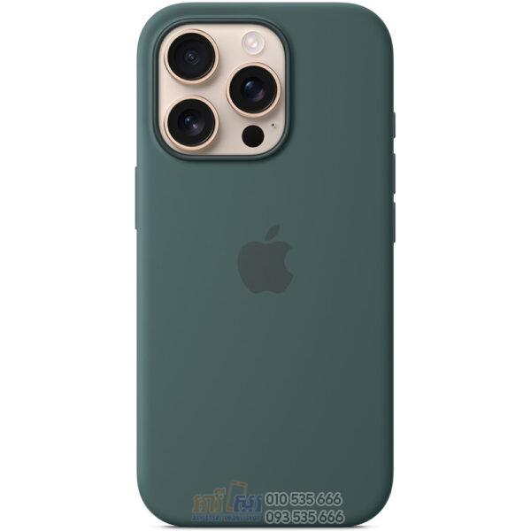 iPhone 16 Pro Silicone Case with MagSafe Lake Green