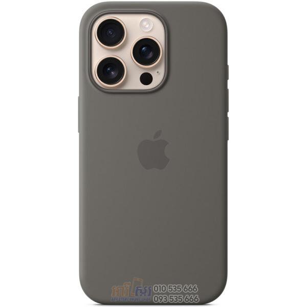 iPhone 16 Pro Silicone Case with MagSafe Stone Gray