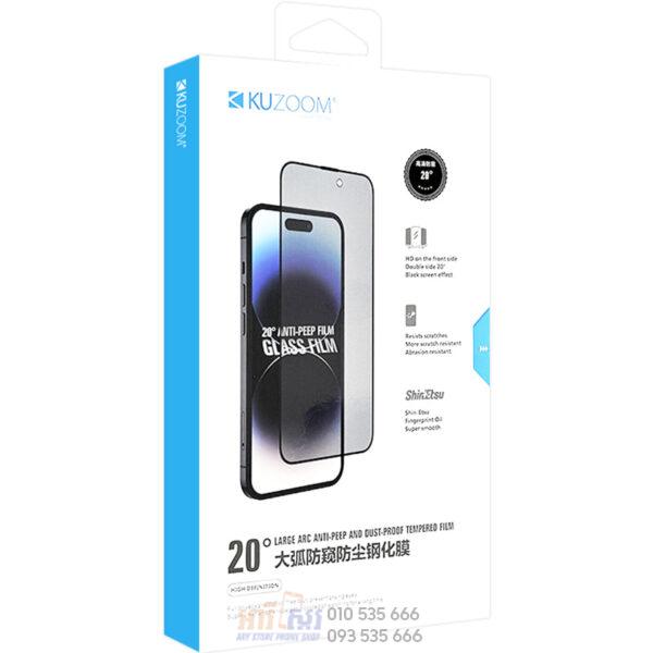 KUZOOM 20° Privacy Dustproof Full Screen Tempered Film for iPhone