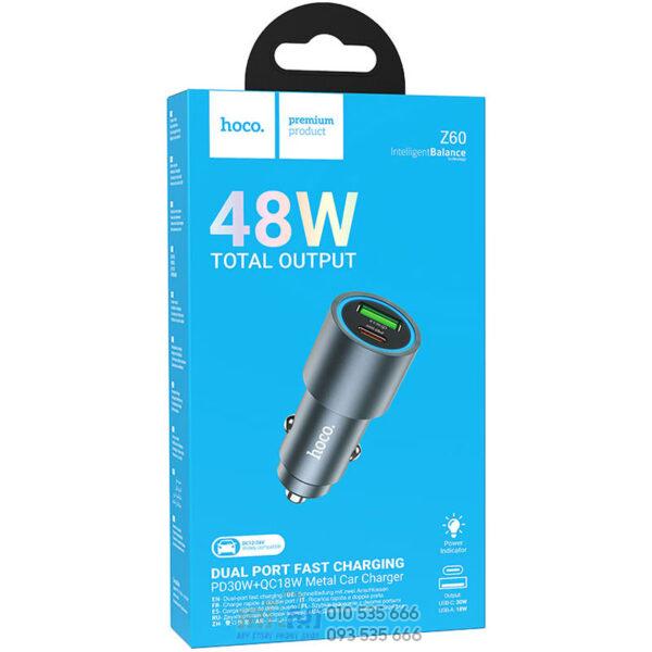 Hoco Z60 48W Dual Port Fast Charging Car Charger - Image 2