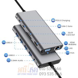 USB C HUB 12 in 1 Docking Station